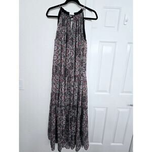 NWT Anthropologie Drew Naomi Tiered Halter Maxi Dress Floral Boho Chiffon Size L